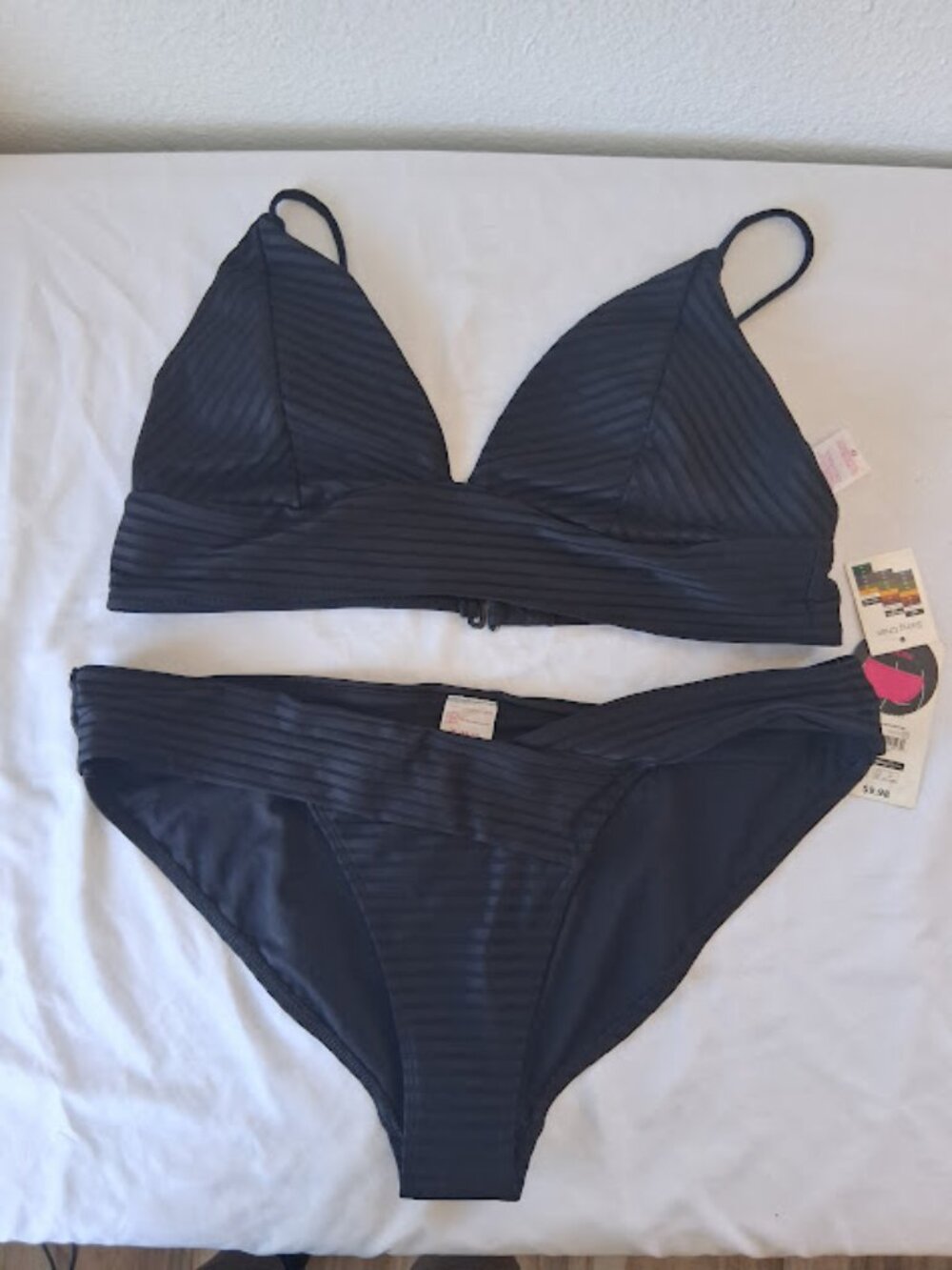 No Boundaries women's size XL (15-17) black bikini set top and bottom